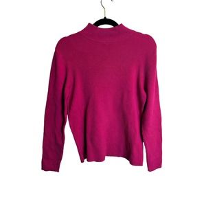 Charter Club Pink Ribbed Mockneck Sweater Size Medium Petite Classic